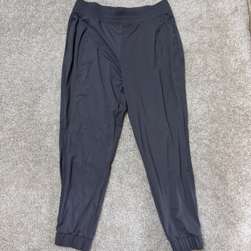 Avalanche Jogger Pants Mens Large Gray Woven Elastic Waist Pockets Stretch Gym